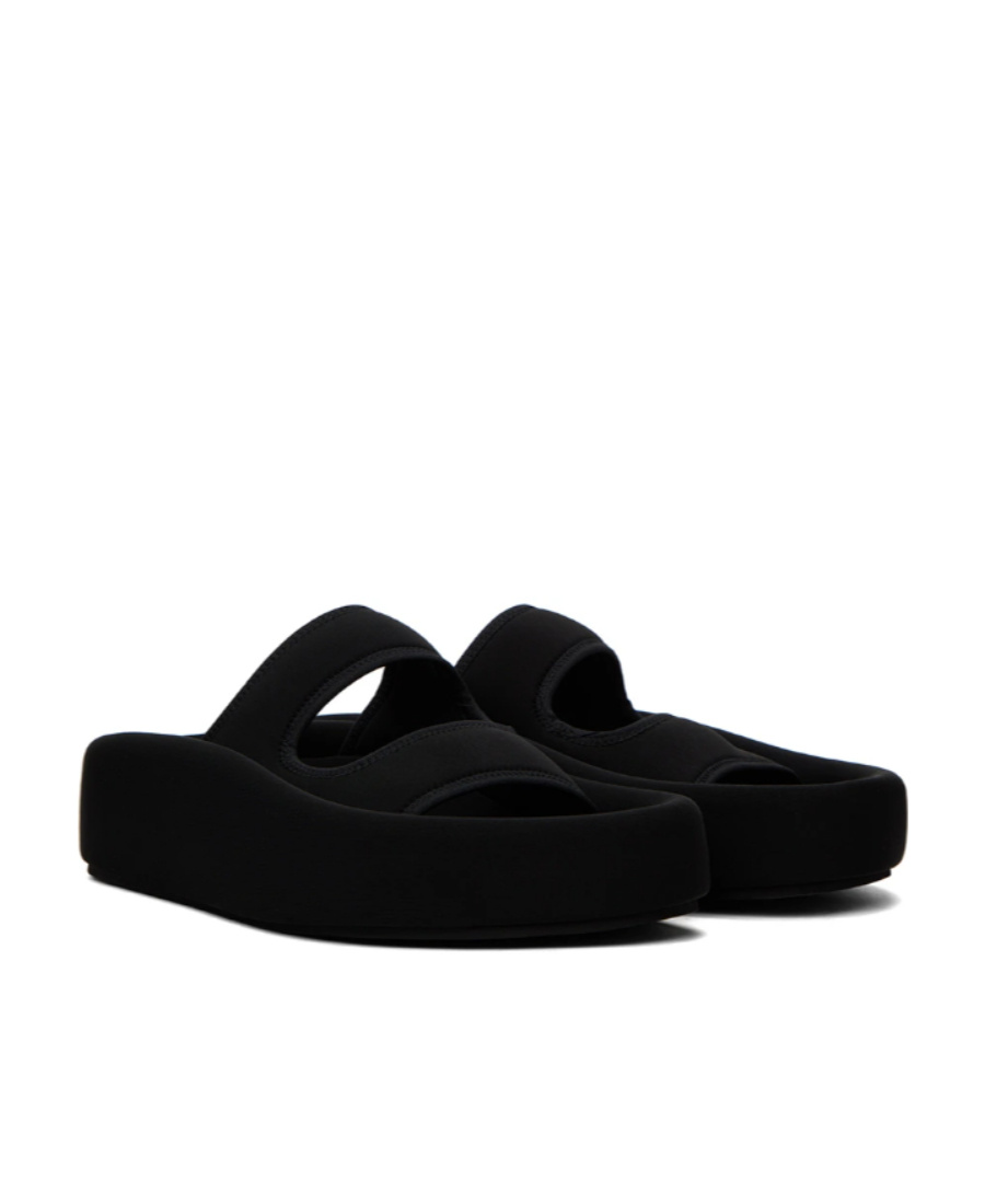Mm6 Maison Margiela Open-toed Flat Slippers In Black