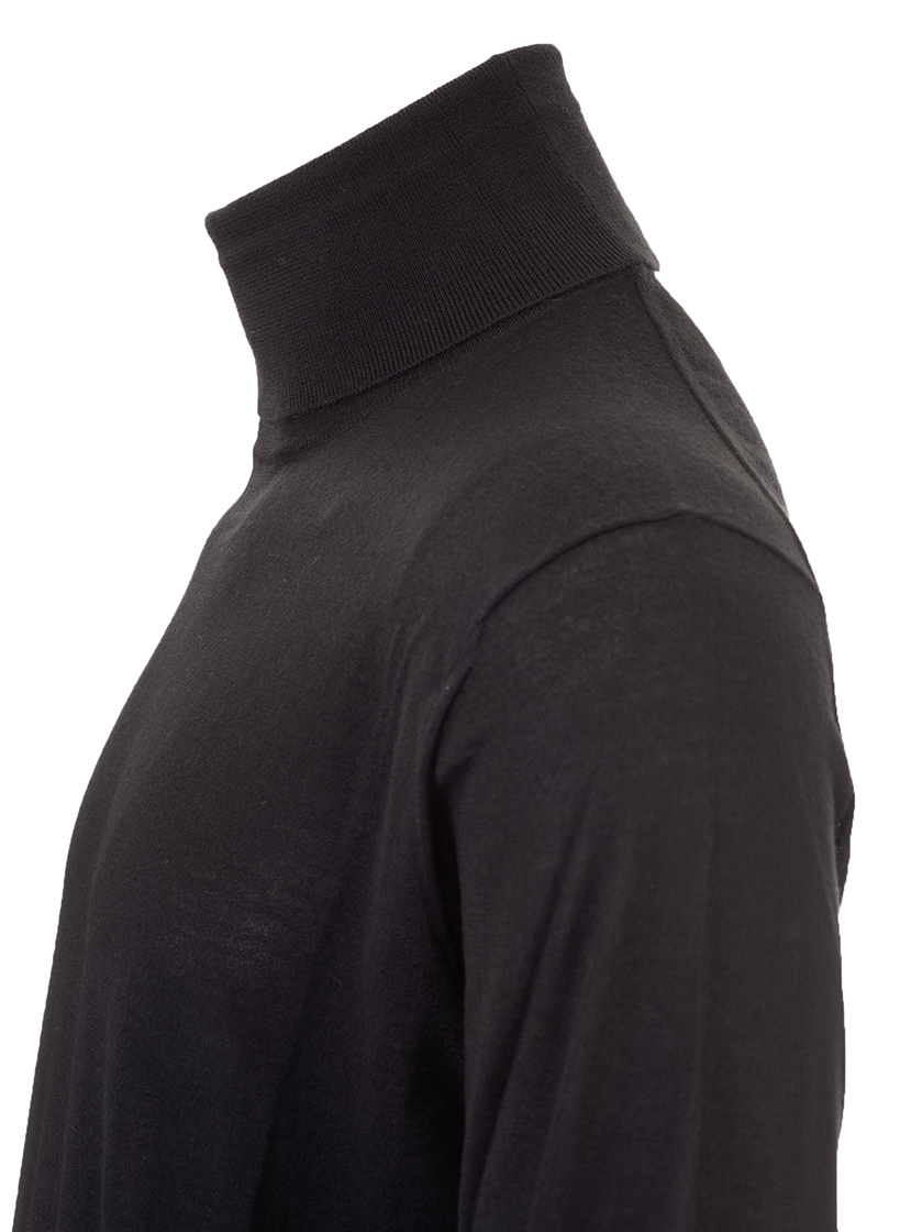 Dolce & Gabbana Blue Long Sleeve Turtleneck Pullover Sweater In Black