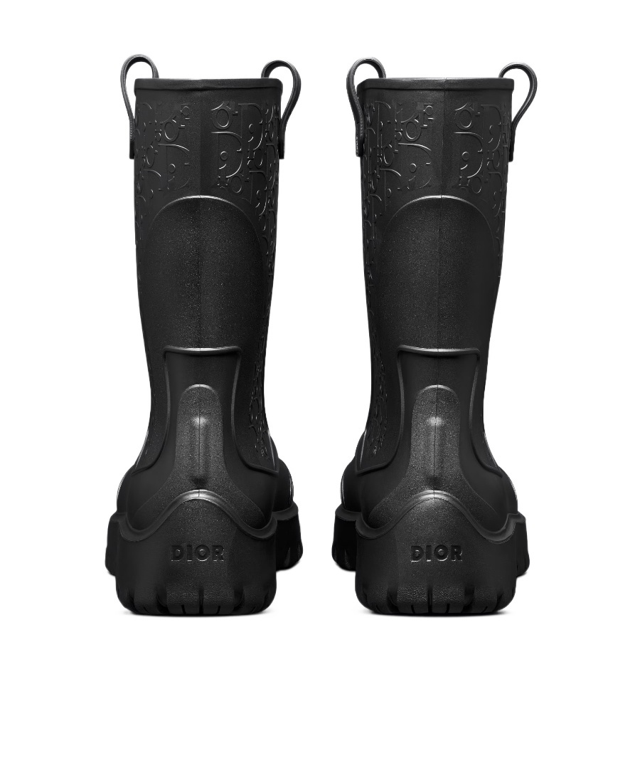 Dior Embossed Rain Boots In Black