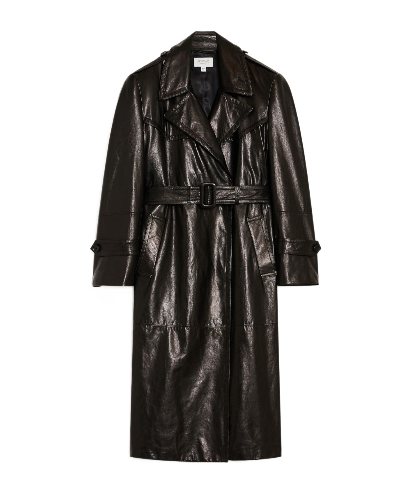 Sportmax Nappa Trench Coat In Black
