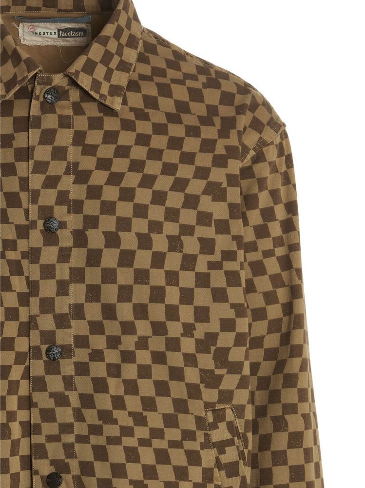 Incotex Checkered Casual Jacket In Brown