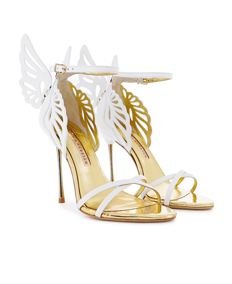 Sophia Webster Round Head High-heeled Sandals In White