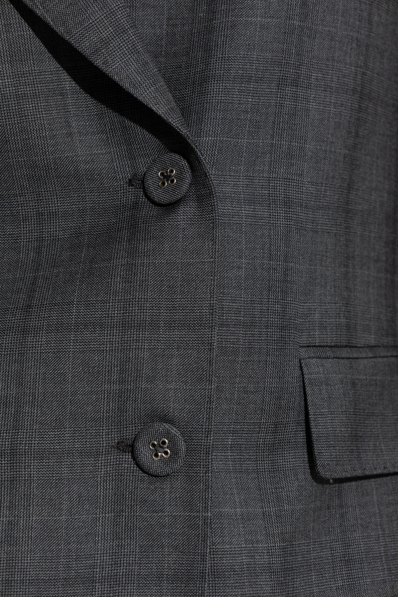 Officine Generale Double-breasted Checked Blazer In Black