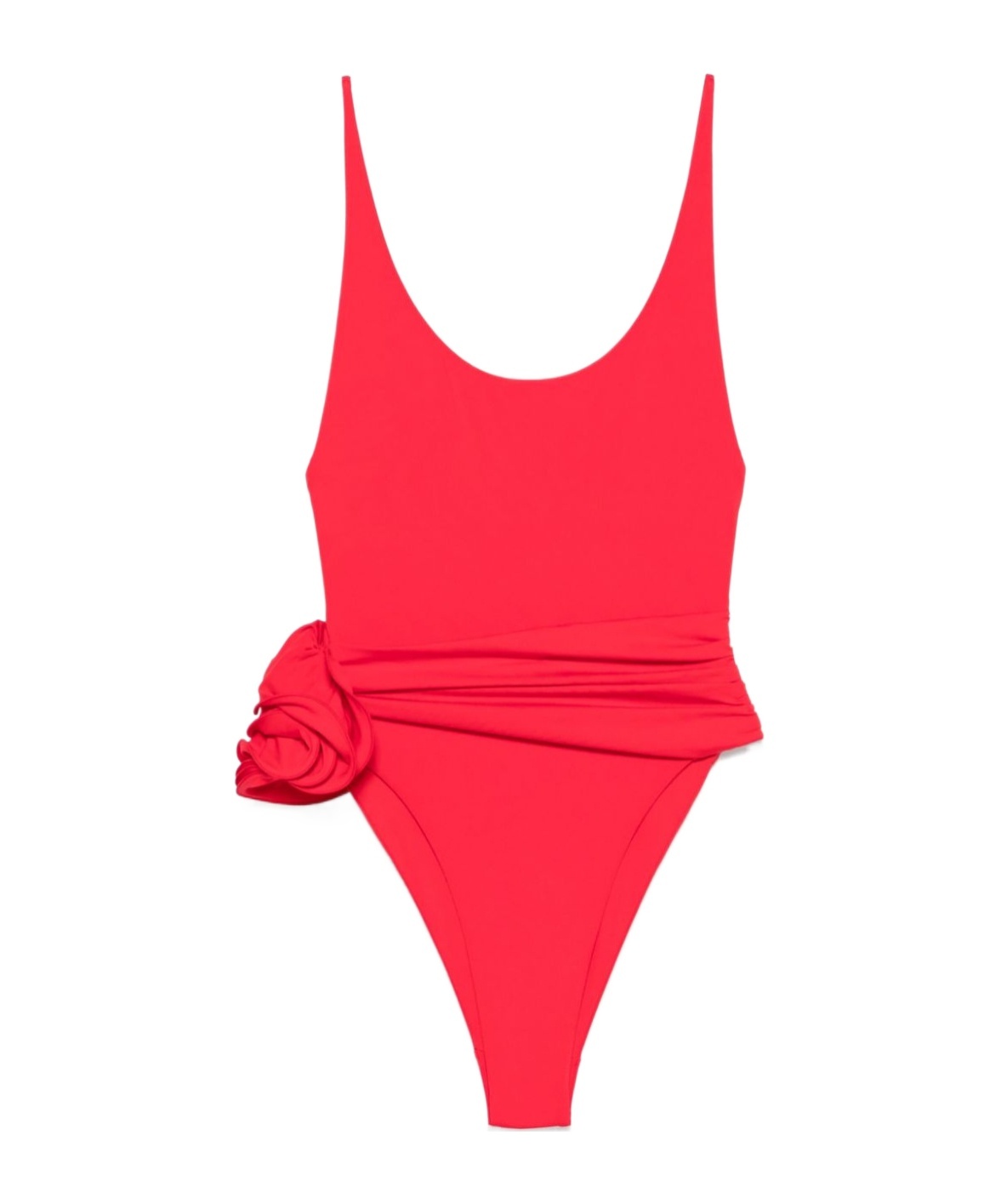 Magda Butrym Floral-appliqué Swimsuit In Red