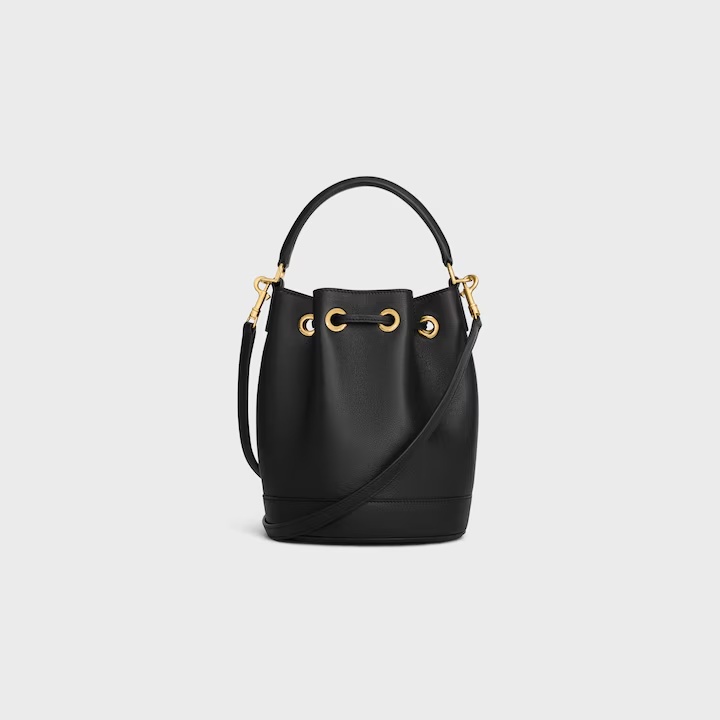 Celine Teen Clara Bag In Supple Grained Calfskin In Black