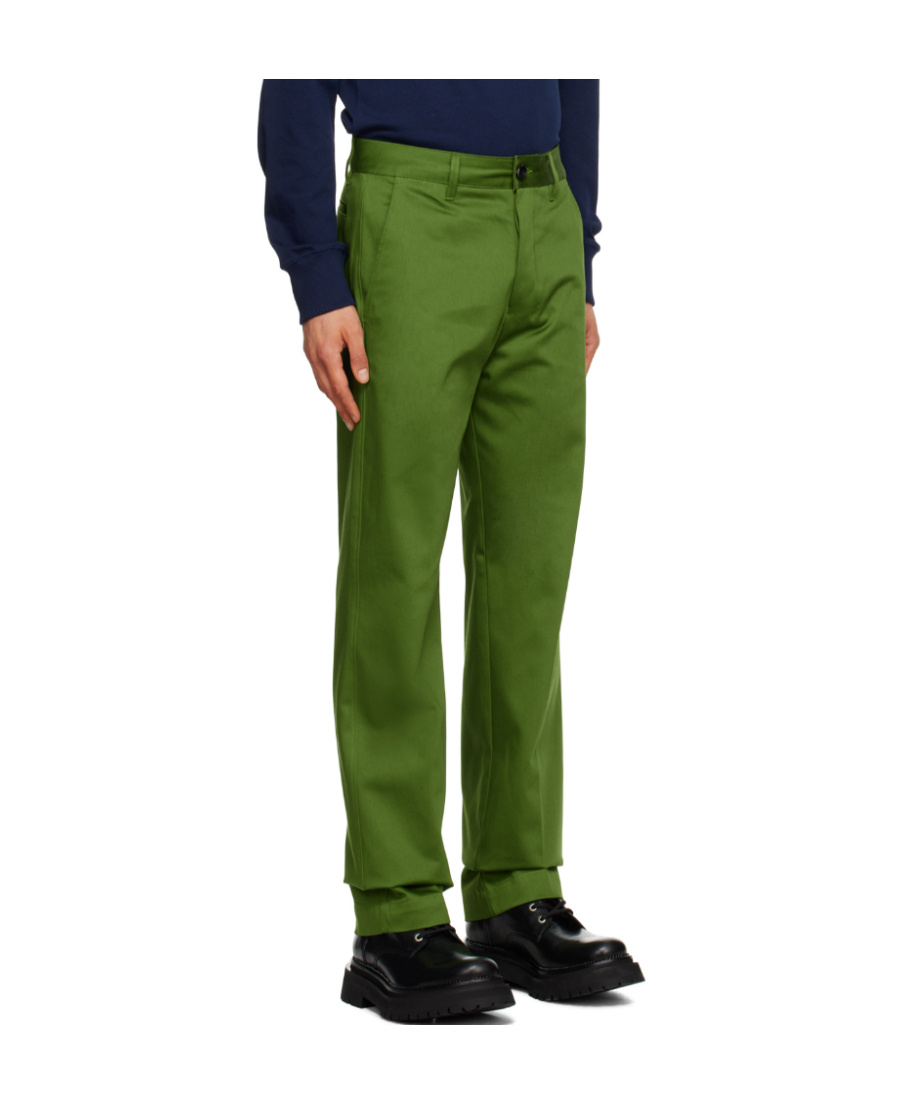 Shop Ami Alexandre Mattiussi Straight-fit Casual Pants In Green