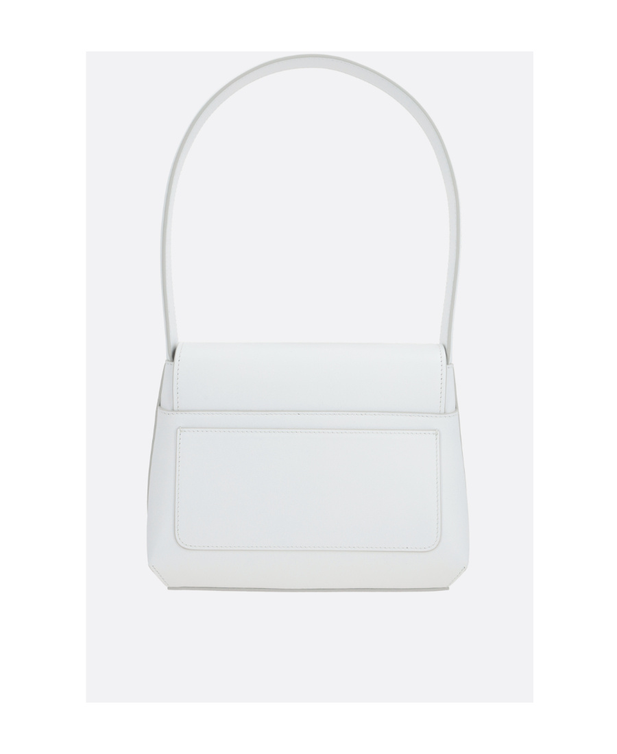 Dolce & Gabbana Logo-embossed Leather Shoulder Bag In White