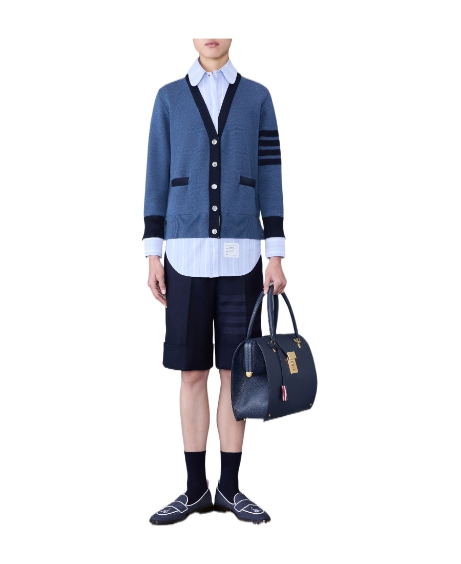 THOM BROWNE MILANO STITCH V-NECK CARDIGAN