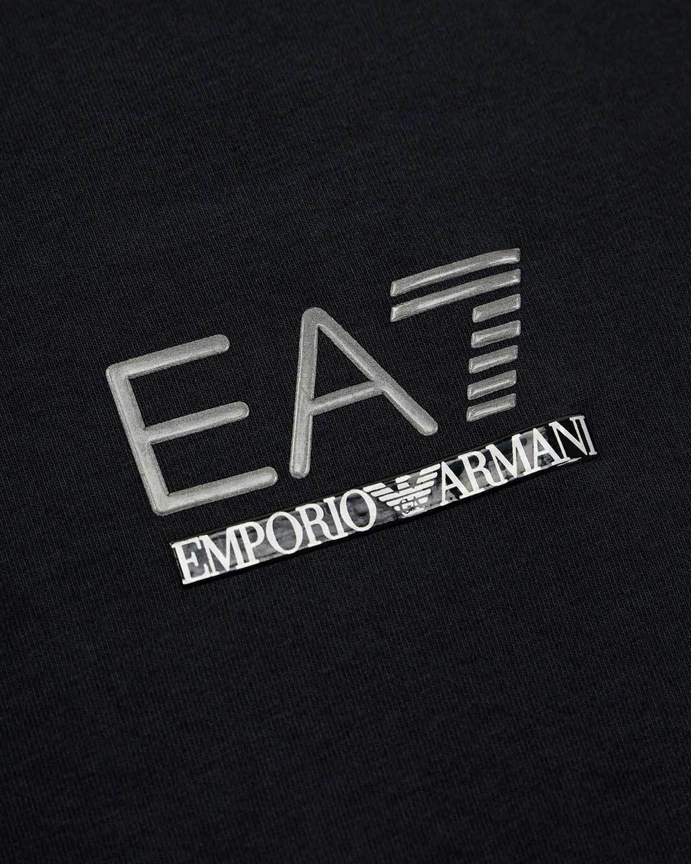 Ea7 Logo Series Cotton-jersey T-shirt In Black