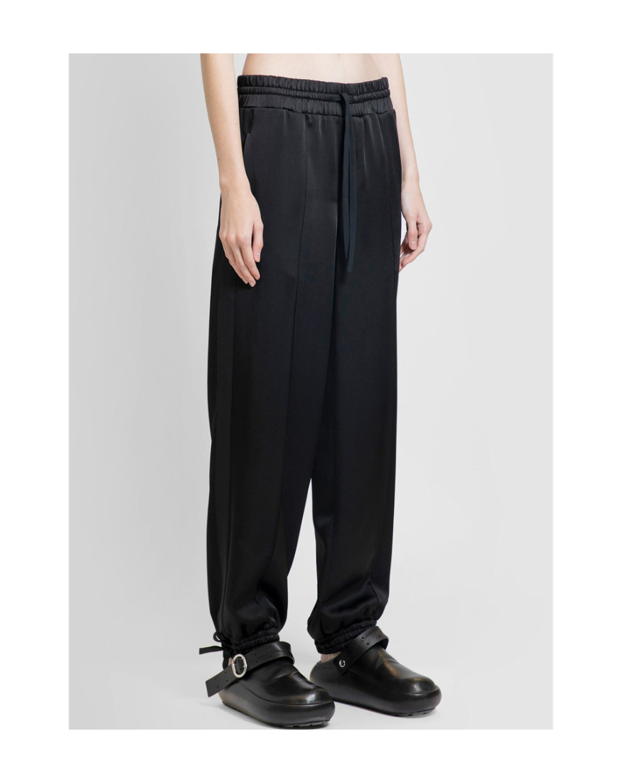 Jil Sander Tapered-leg Drawstring Trousers In Black