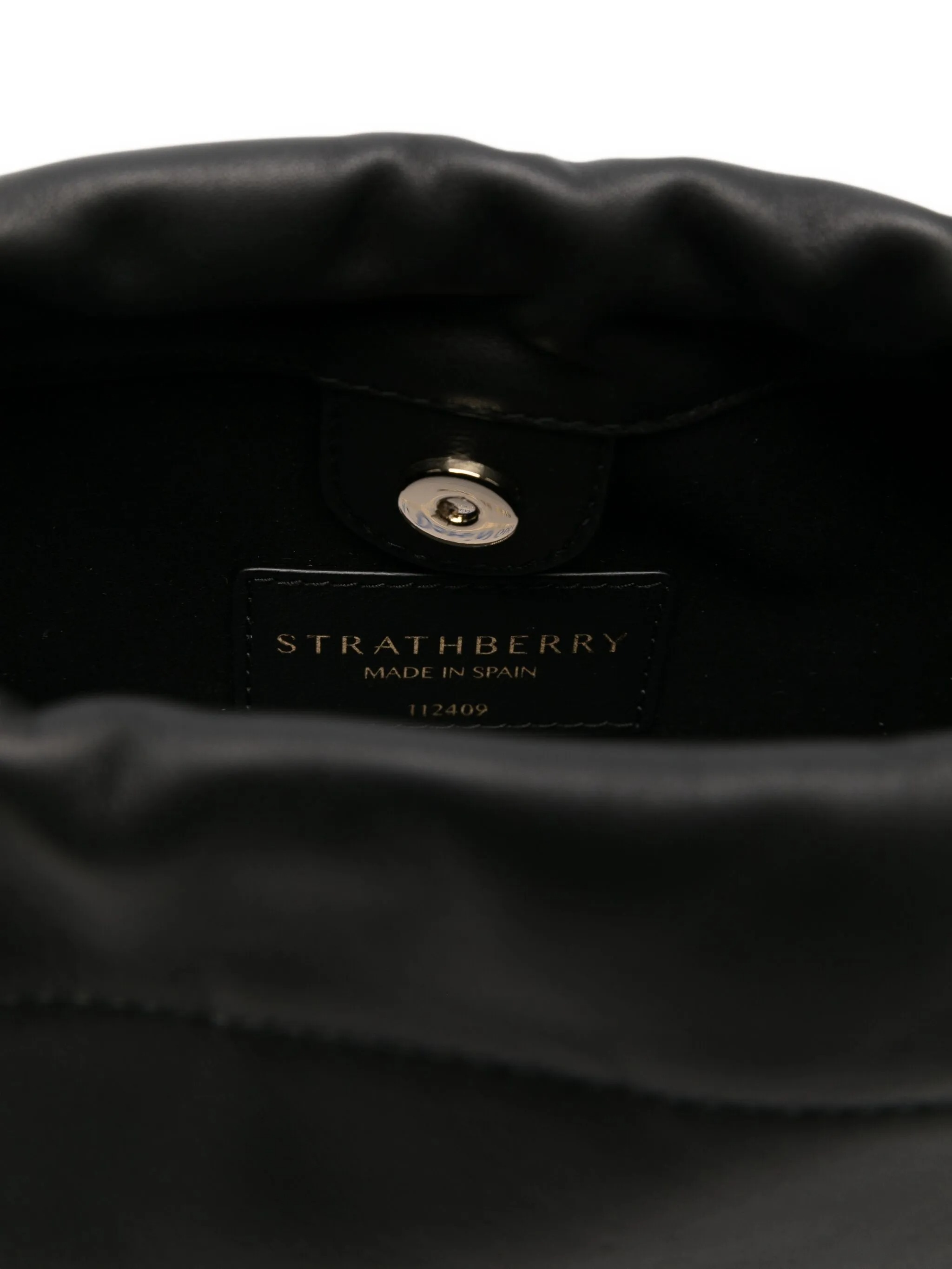 Strathberry Charlotte Drawstring Soft Nappa Black Bags In Black