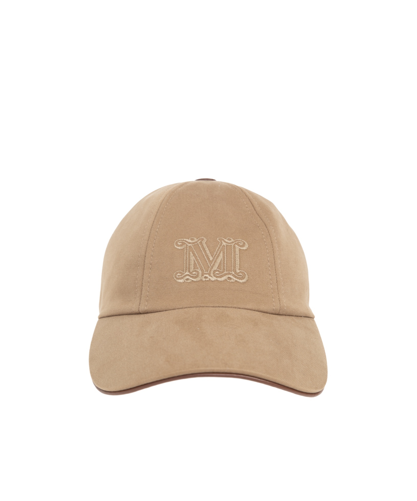 Max Mara Logo Embroidered Baseball Cap In Brown