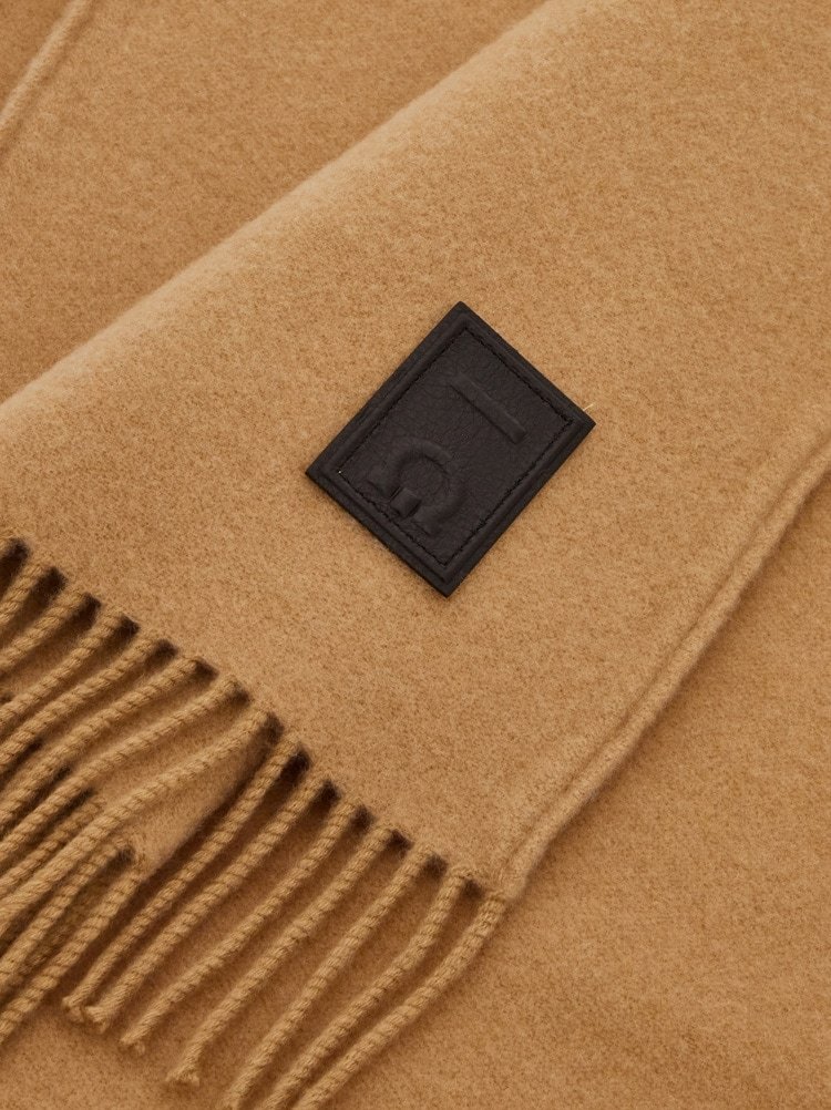 Ferragamo Wool And Cashmere Hooded Scarf In Nude