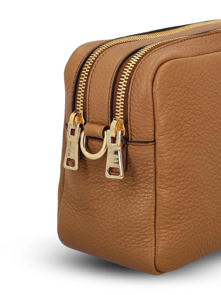 Prada Small Leather Crossbody Bag In Brown
