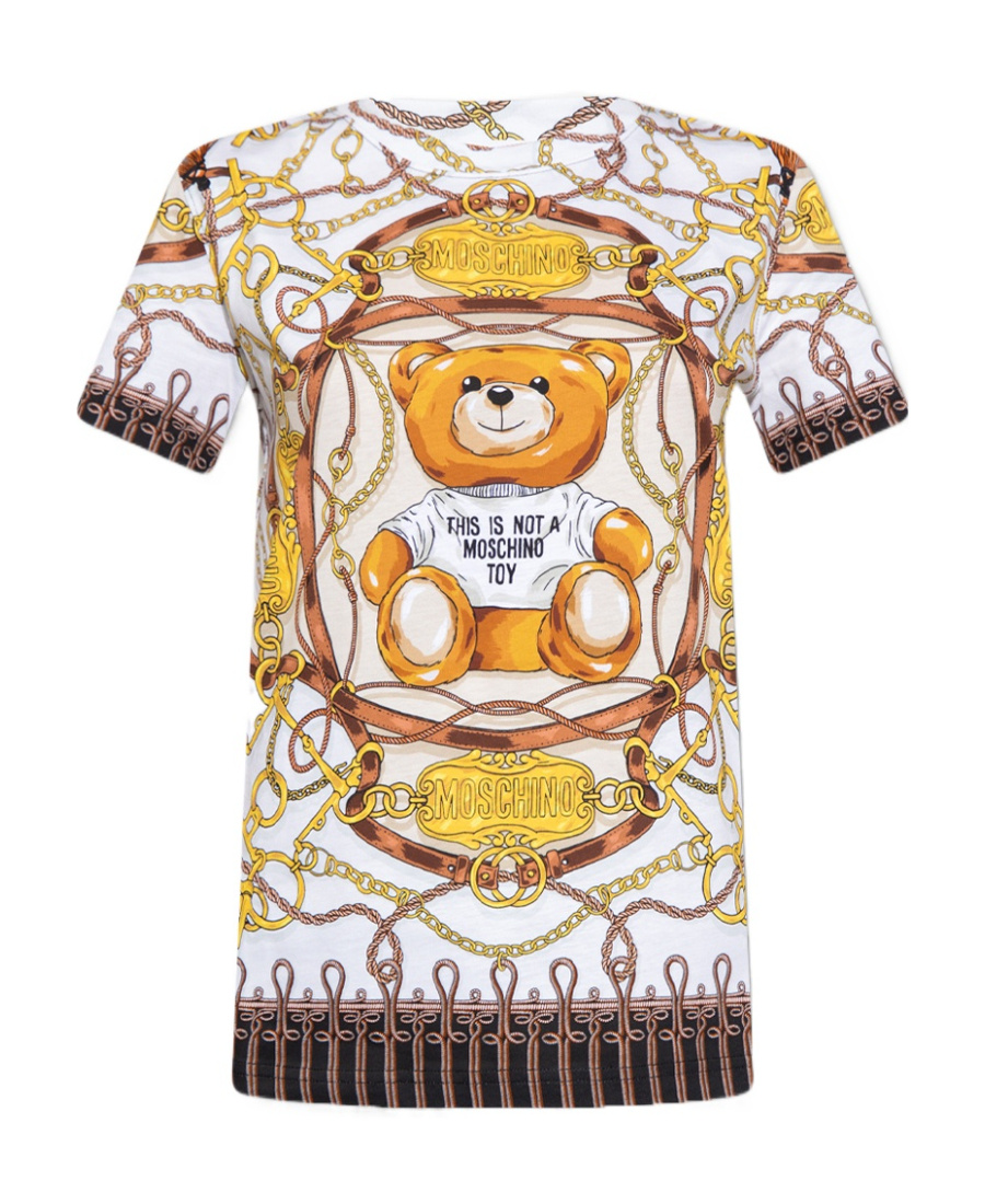 Moschino Multi-color Logo Short-sleeved T-shirt In Multicolor