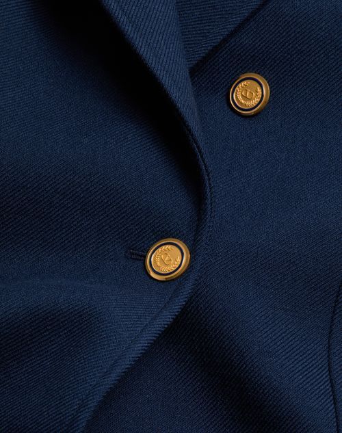 Valentino Double-breasted Double Wool Jacket In Blue