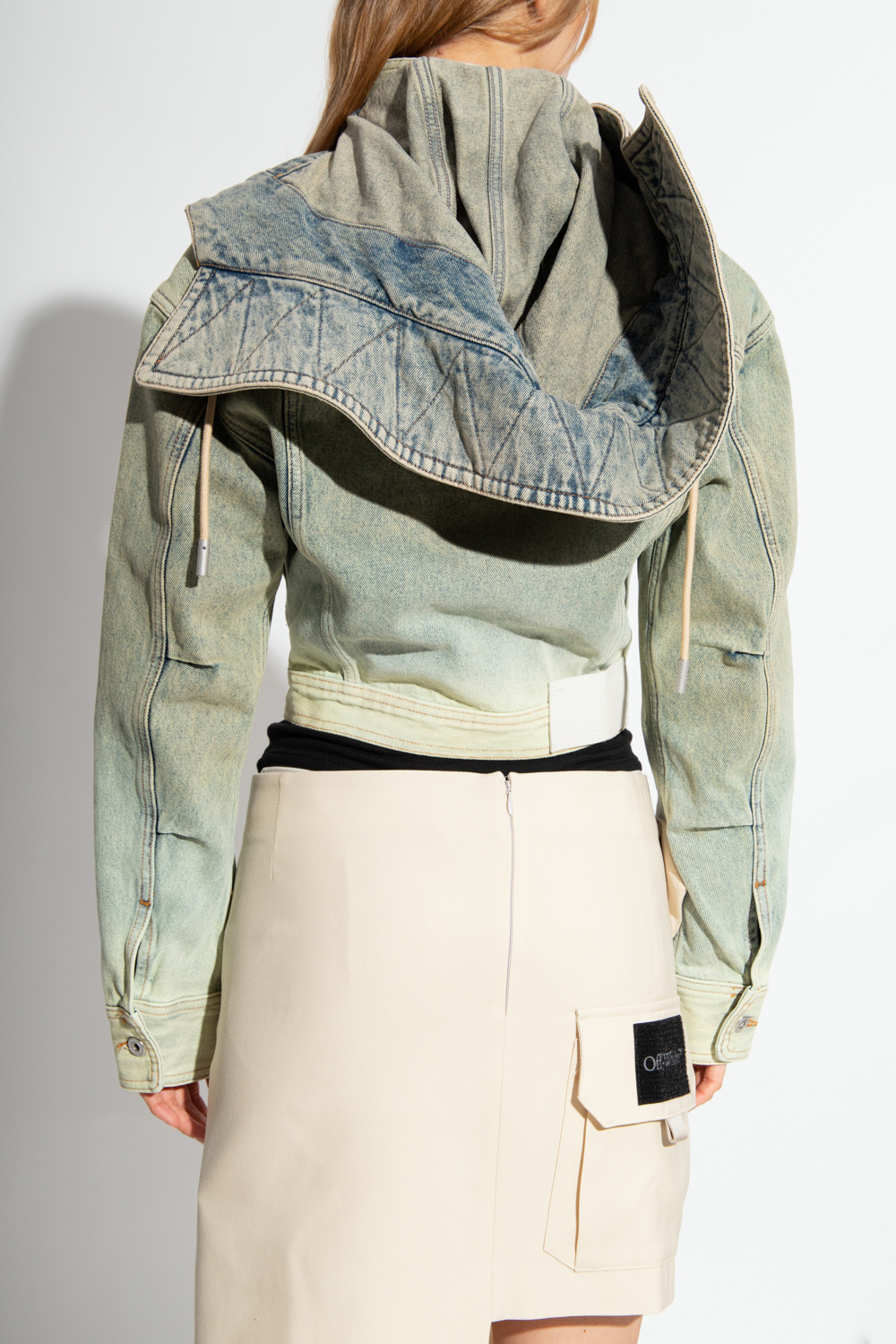 OFF-WHITE HOODED DENIM JACKET 