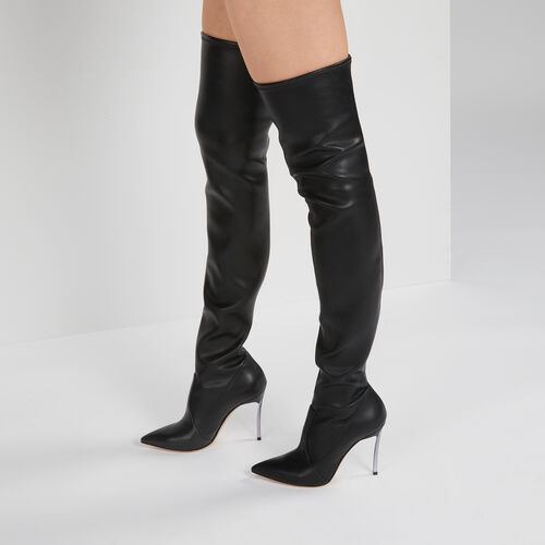 Casadei Blade 115mm Stretch-leather Boots In Black