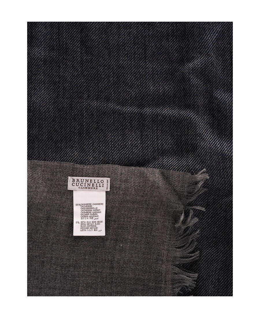 Brunello Cucinelli Colour-block Knitted Scarf In Black