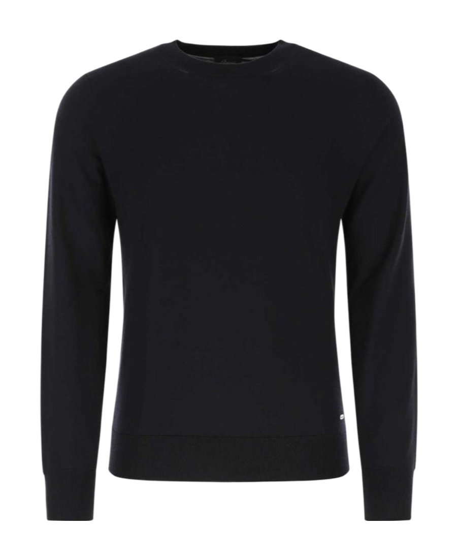 Brioni Crewneck Wool Sweater In Black