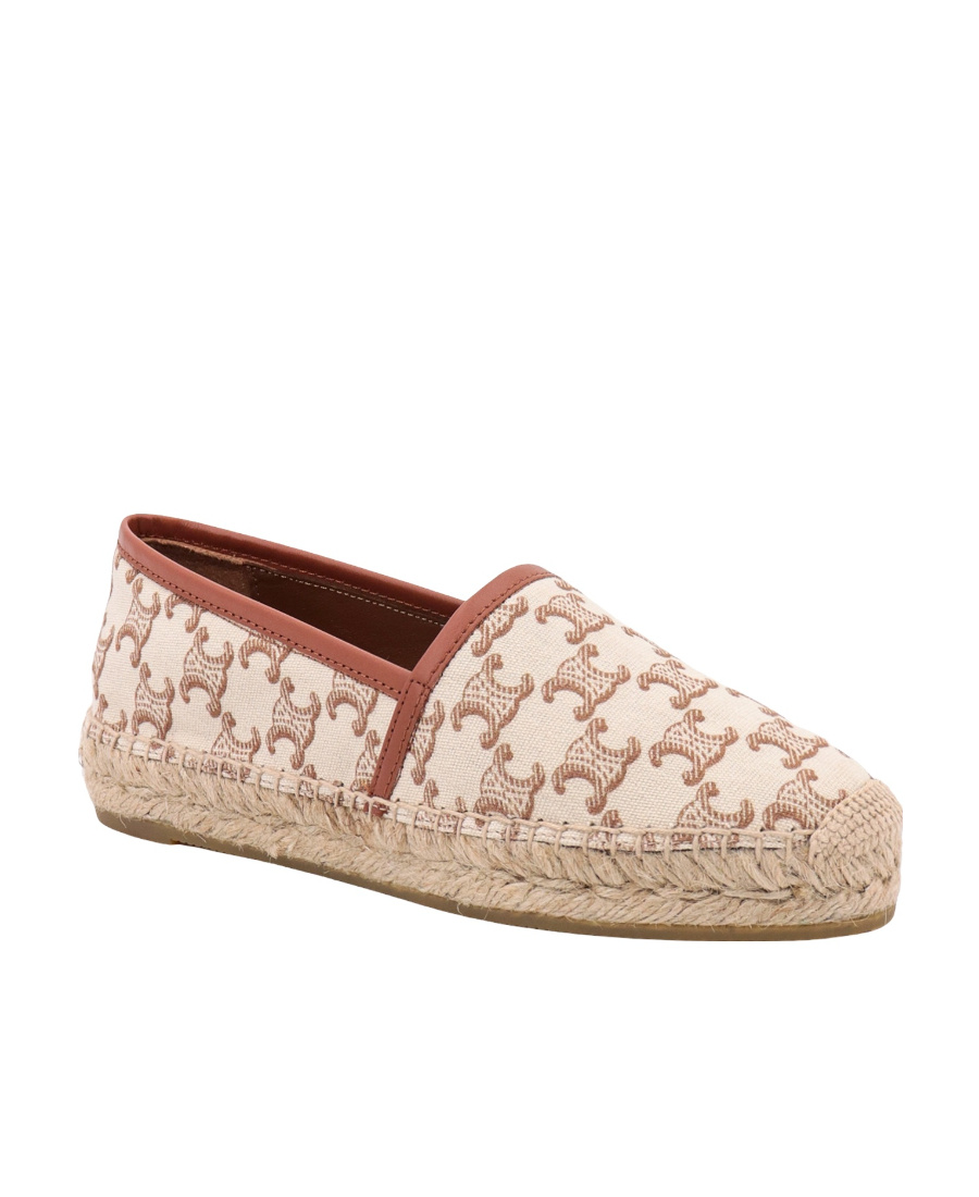 Celine Straw Shoes With Round Head And Hemp Soles In Nude