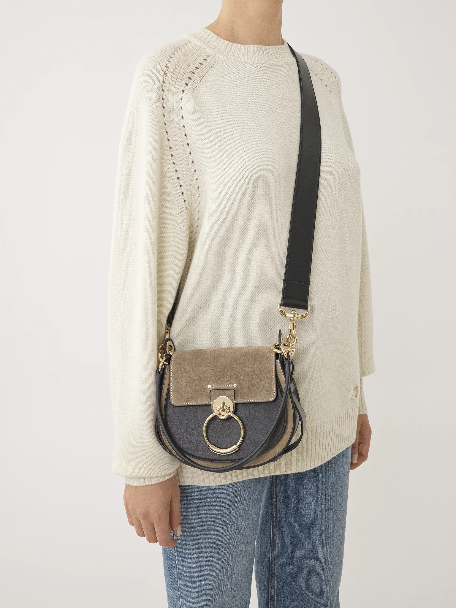 Chloé Tess Small Shoulder Bag In Black