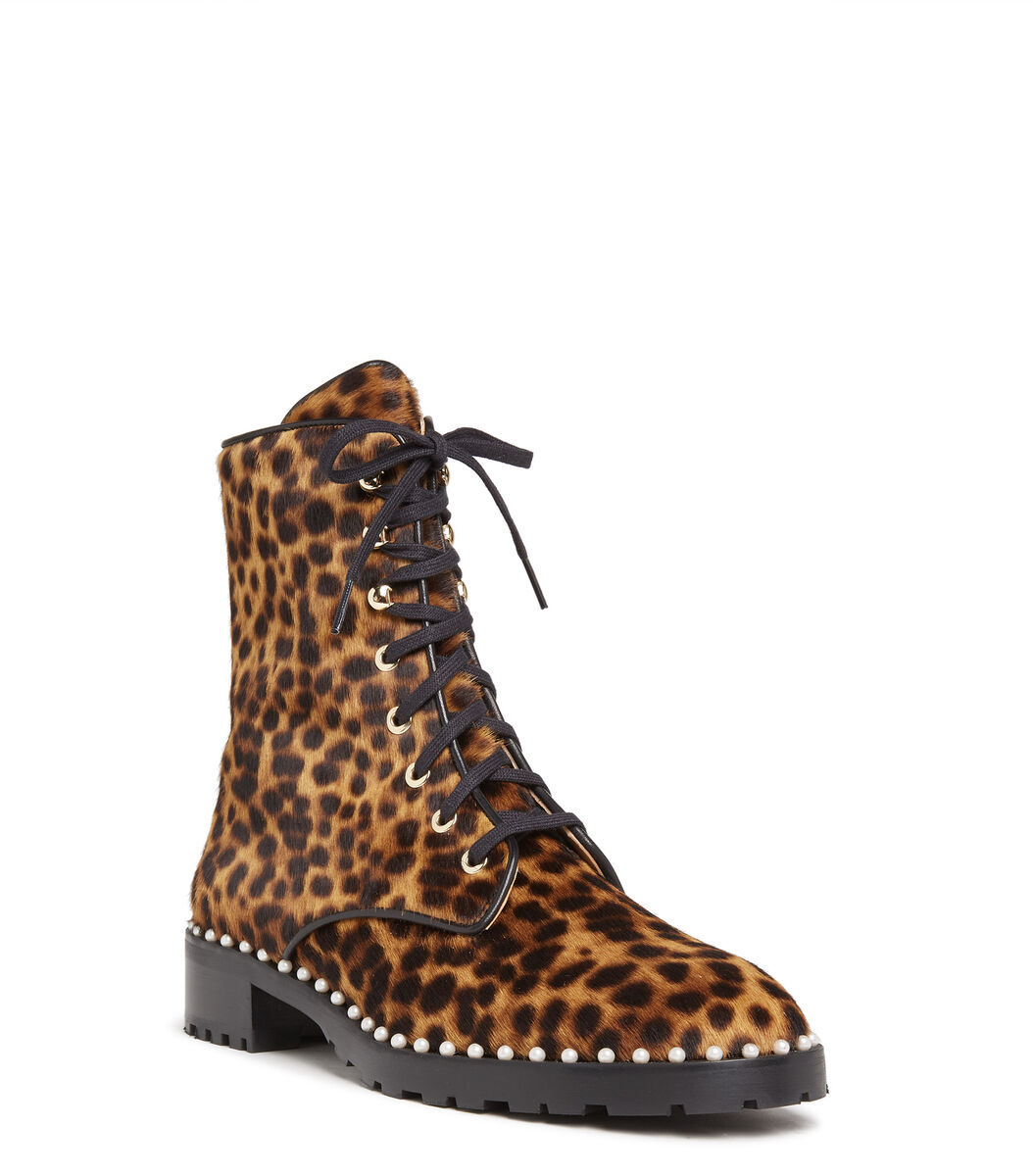 Stuart Weitzman Leopard Print Boots In Brown