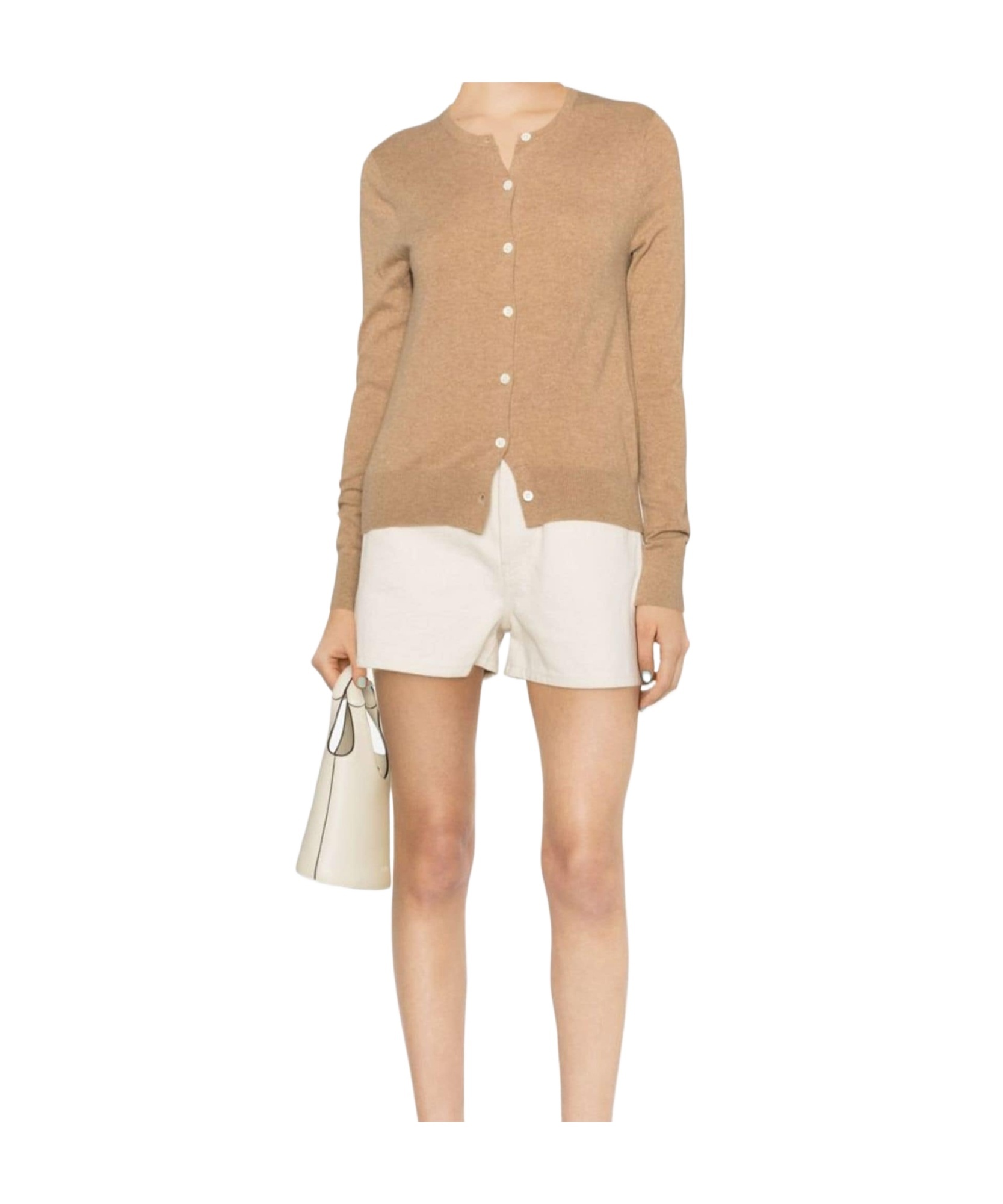 Ralph Lauren Buttoned-up Cashmere Cardigan In Camel