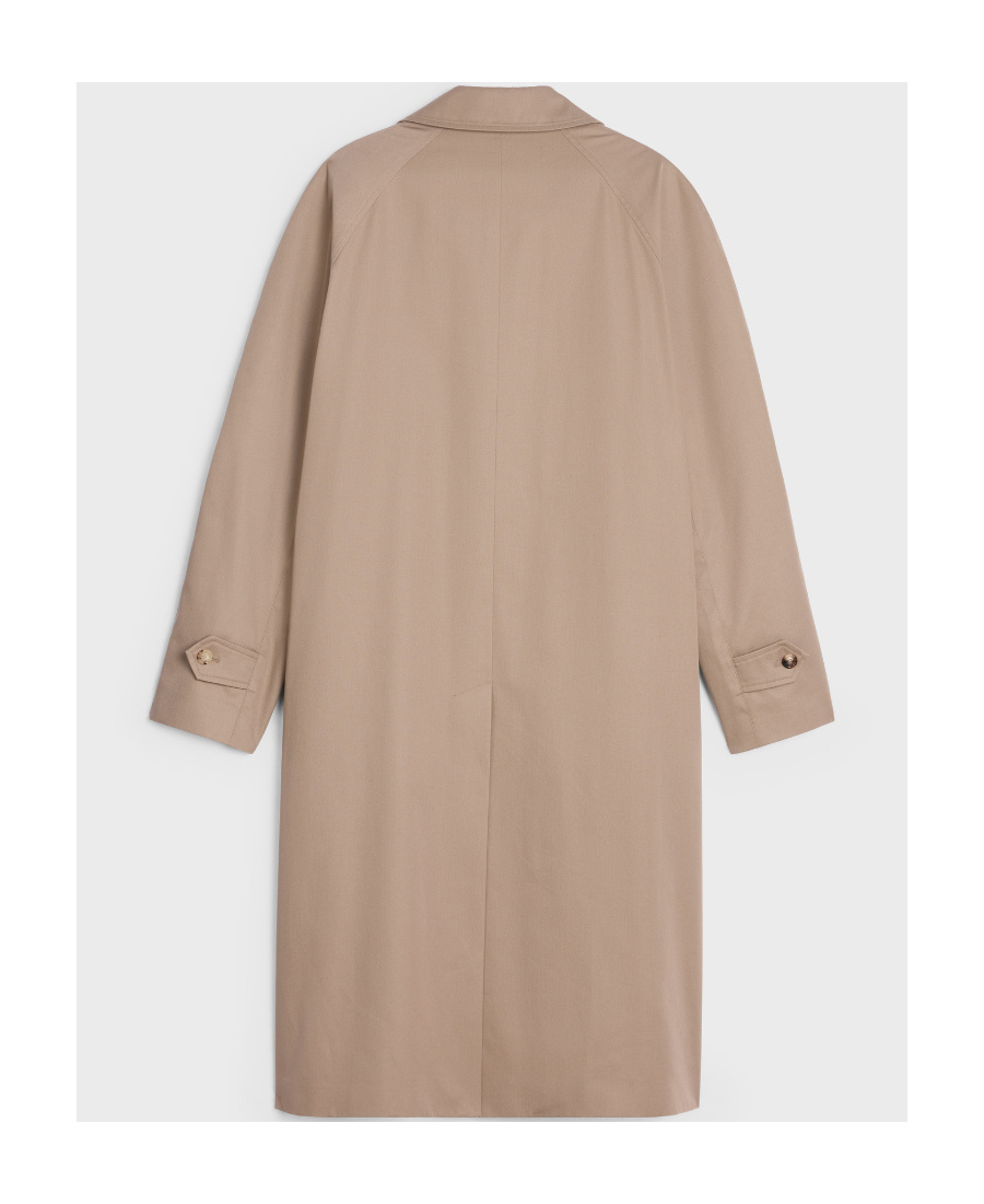 Celine Logo Trench Coat In Brown