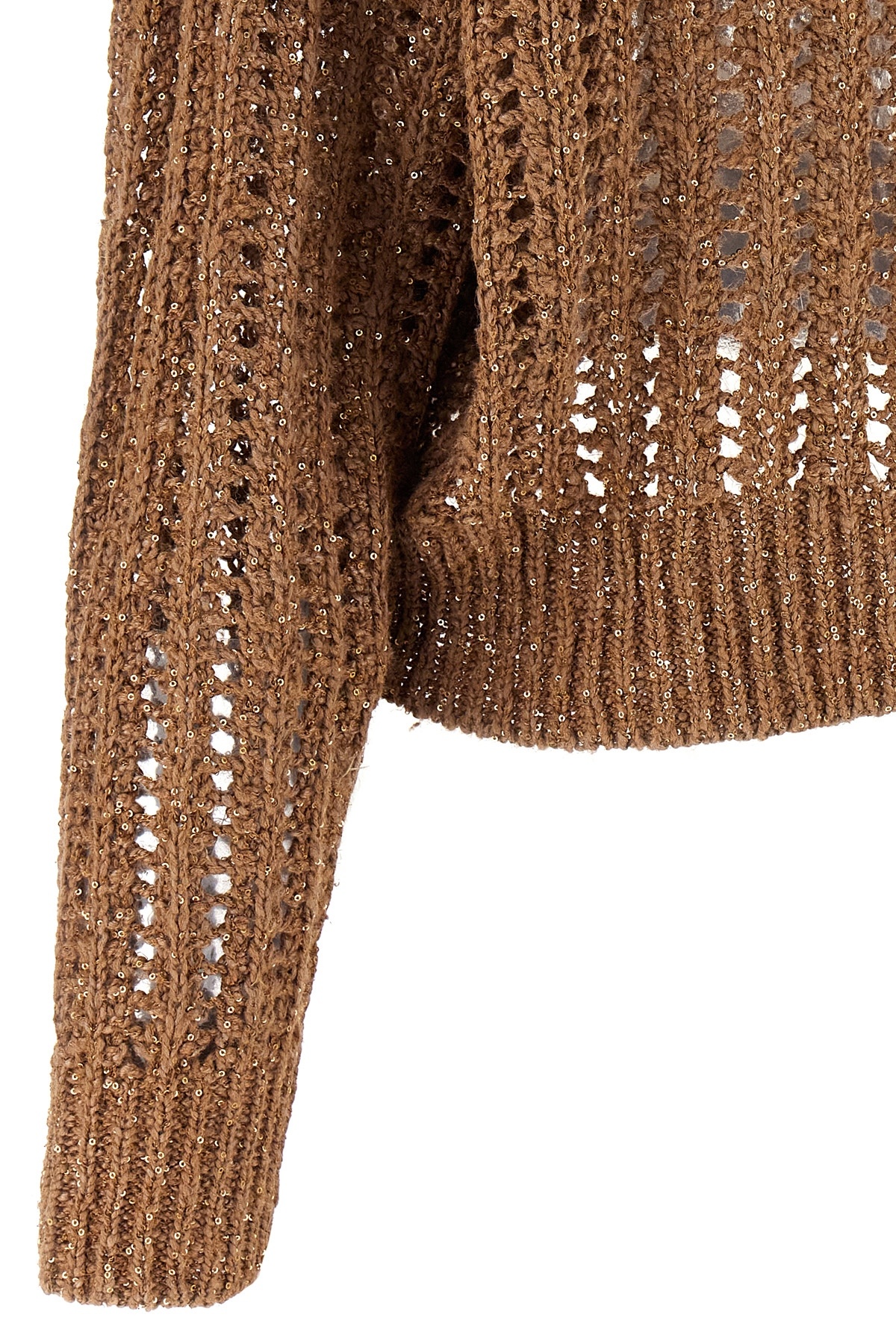Shop Brunello Cucinelli Rustic Dazzling Net Jumper In Brown