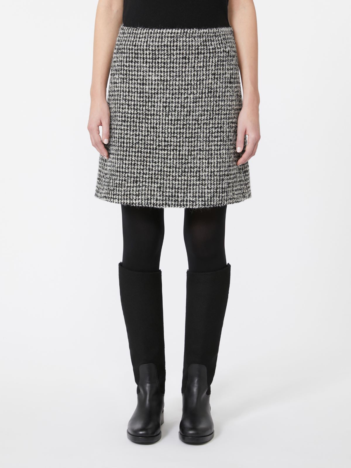 Max Mara Wool And Alpaca Mini Skirt In Gray