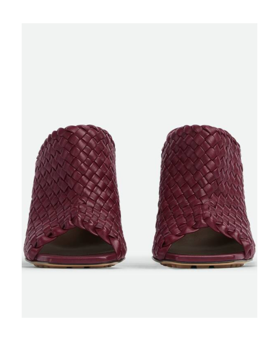 Bottega Veneta Lambskin Canalazzo Mules 100 In Red