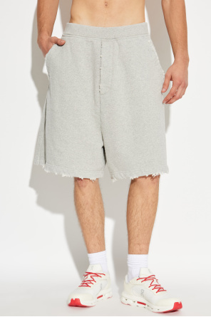 Dsquared2 Logo Printed Vintage Effect Distressed Shorts In White