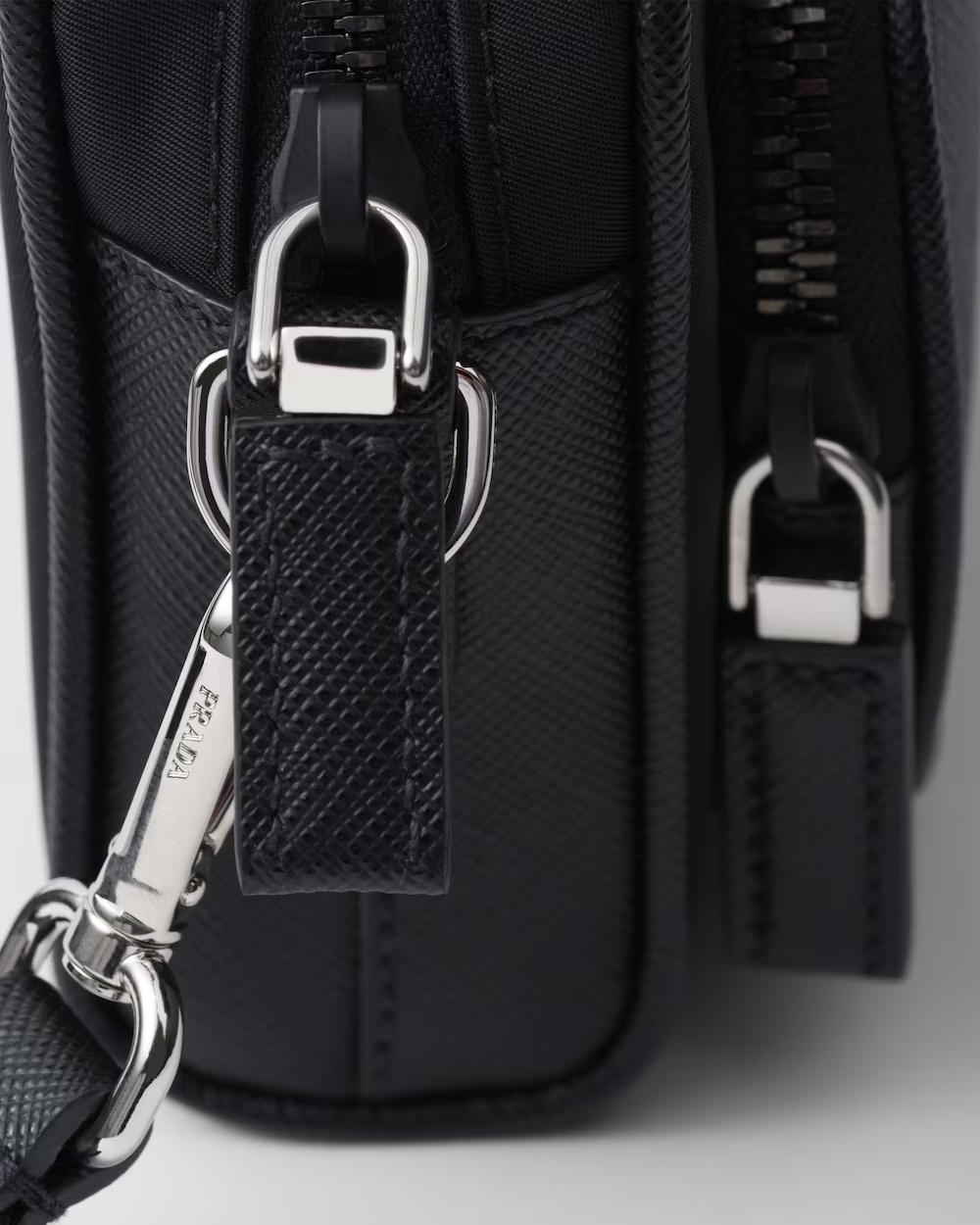 Prada Re-nylon And Saffiano Leather Shoulder Bag In Black