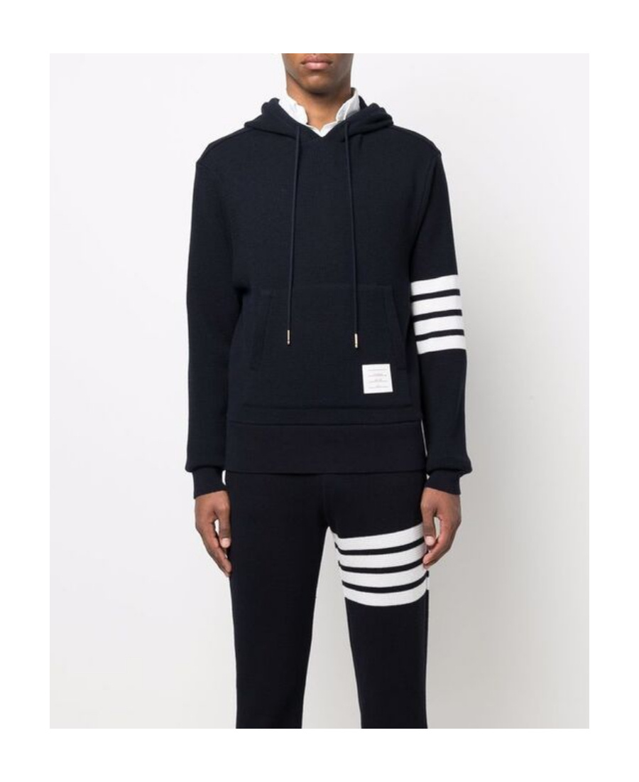 Shop Thom Browne 4-bar Stripe Hoodie In Black
