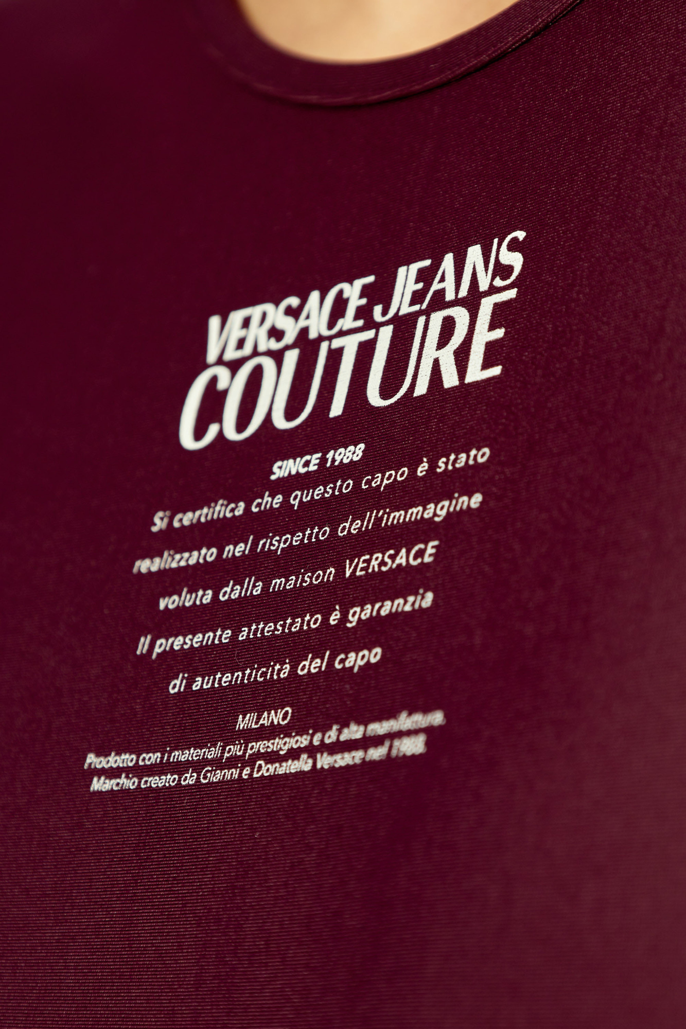 Versace Jeans Logo-print Bodysuit In Brown
