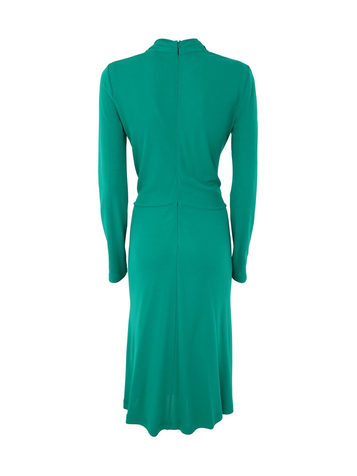 Alberta Ferretti Twisted-front Long-sleeved Midi Dress In Green