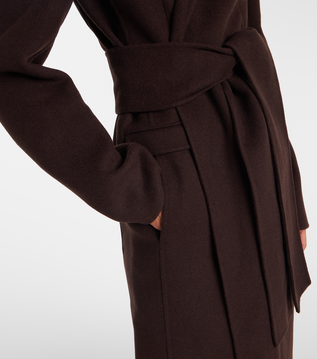 Khaite Jelson Wool Wrap Coat In Brown