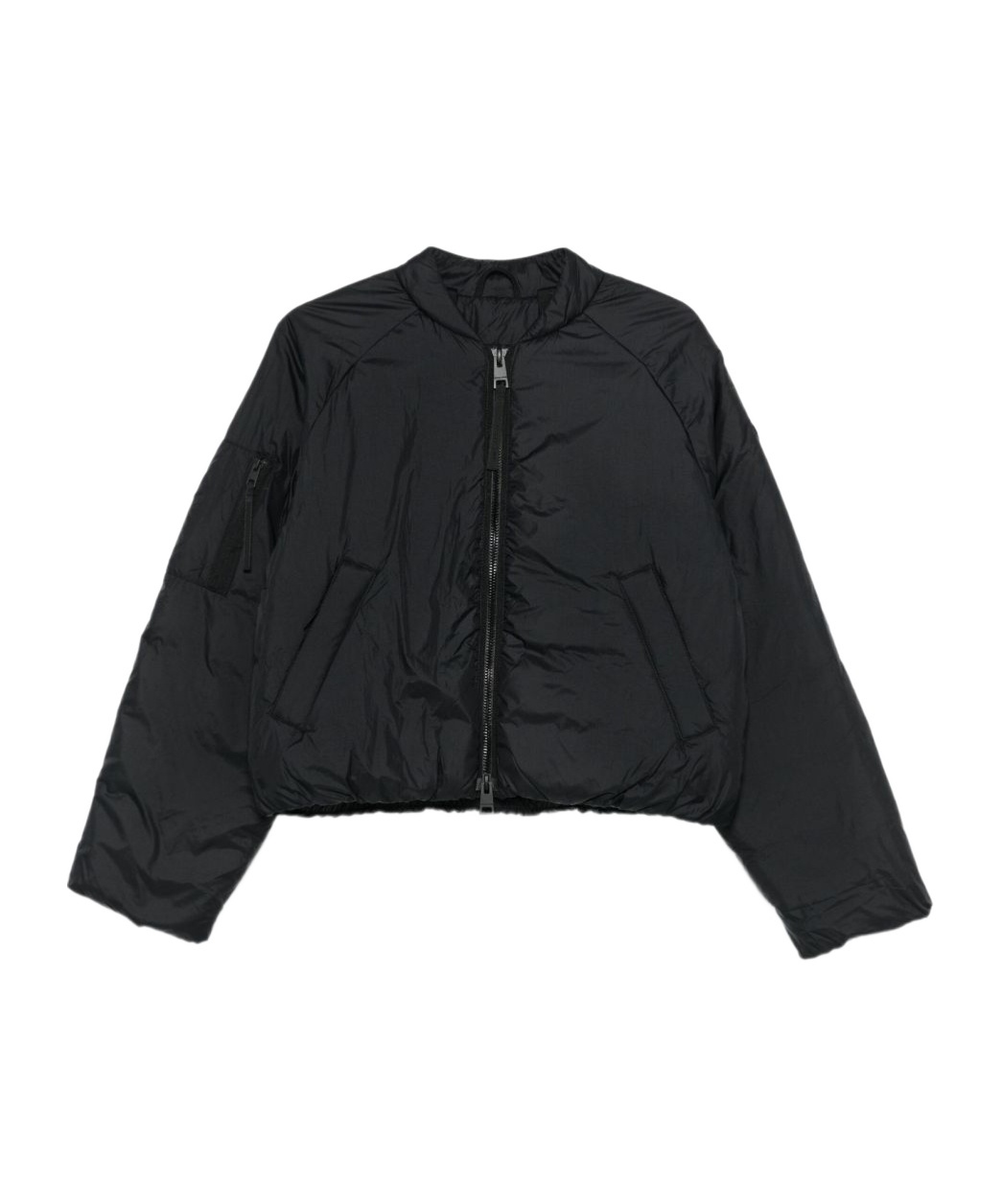 Canada Goose Cropped Lightweight Quilted Bomber Jacket In Black