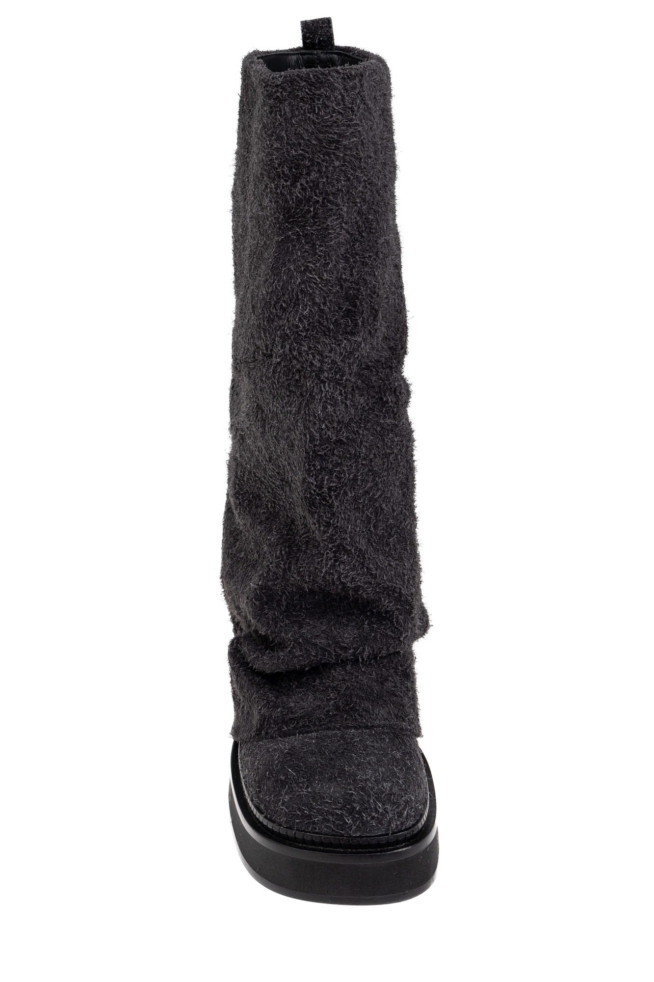 Attico Robin Layered Suede Boots In Black