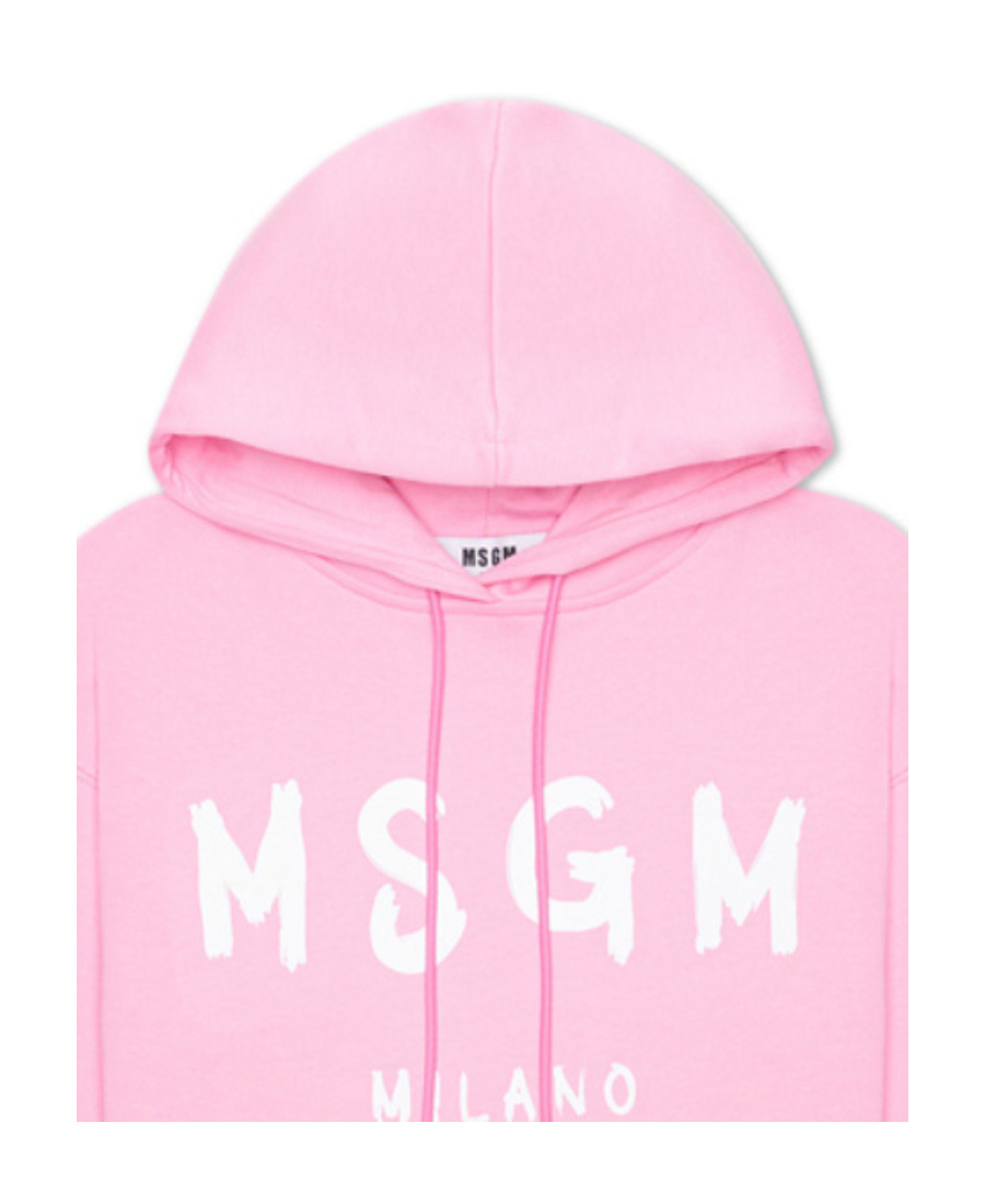 Msgm Logo-print Pullover Hoodie In Pink