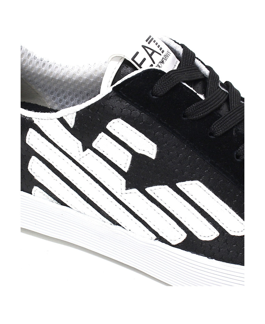 Ea7 Logo Details Casual Sports Shoes In Black