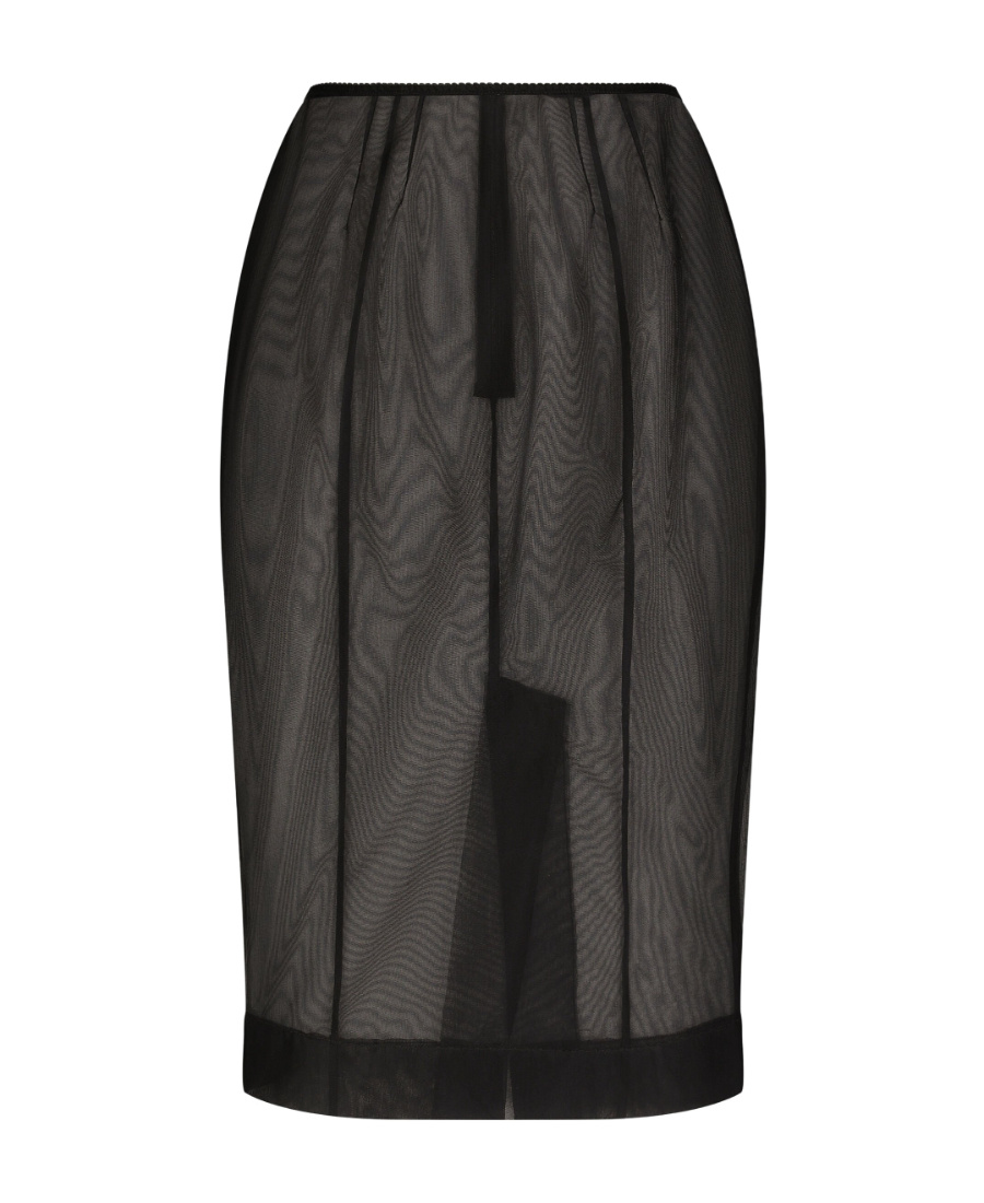 Shop Dolce & Gabbana Sheer Pencil Skirt In Black