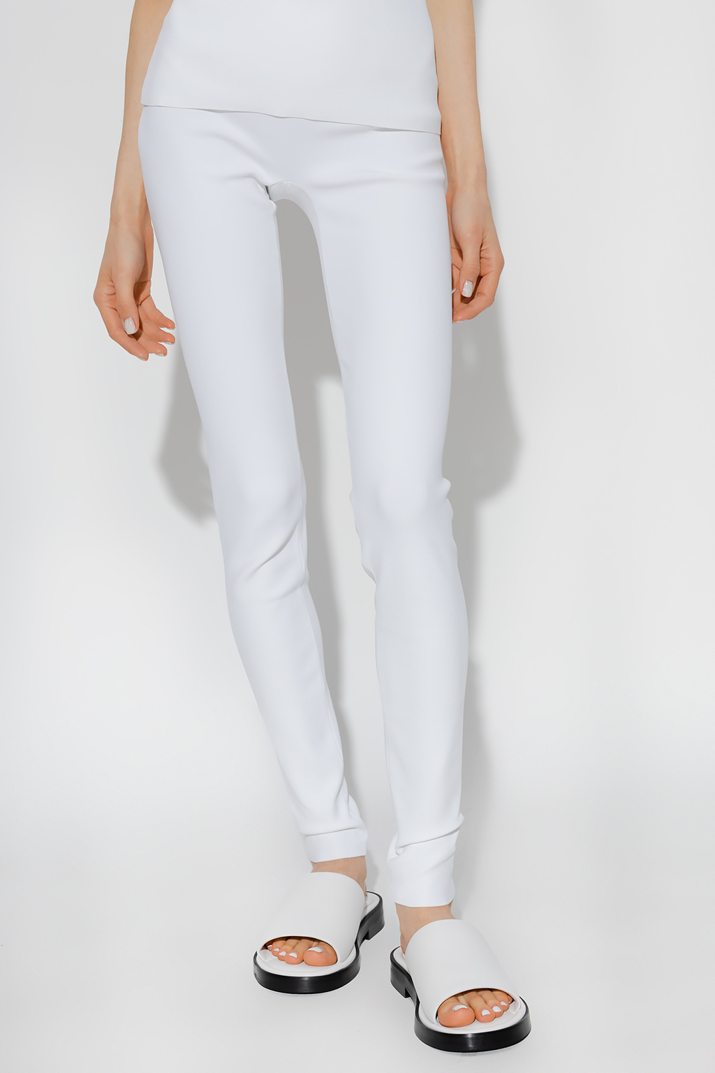 Shop Ferragamo High Waist Leggings In White