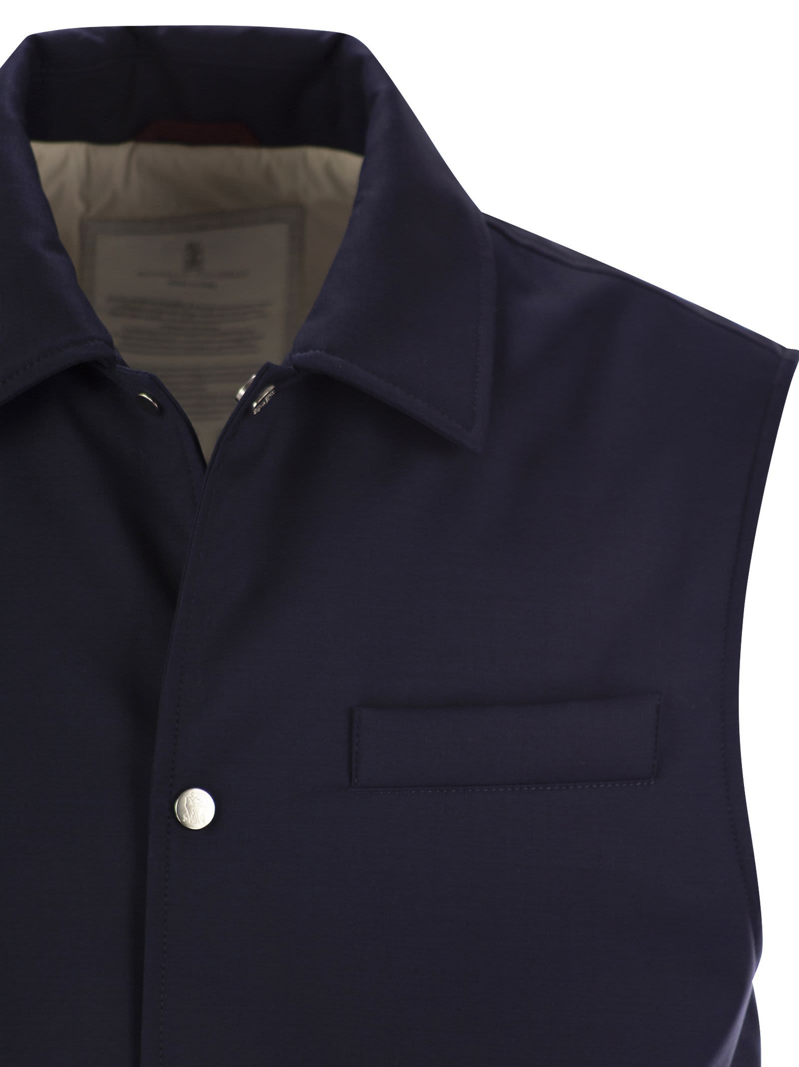 Brunello Cucinelli Sleeveless Designer Vest In Virgin Wool In Black