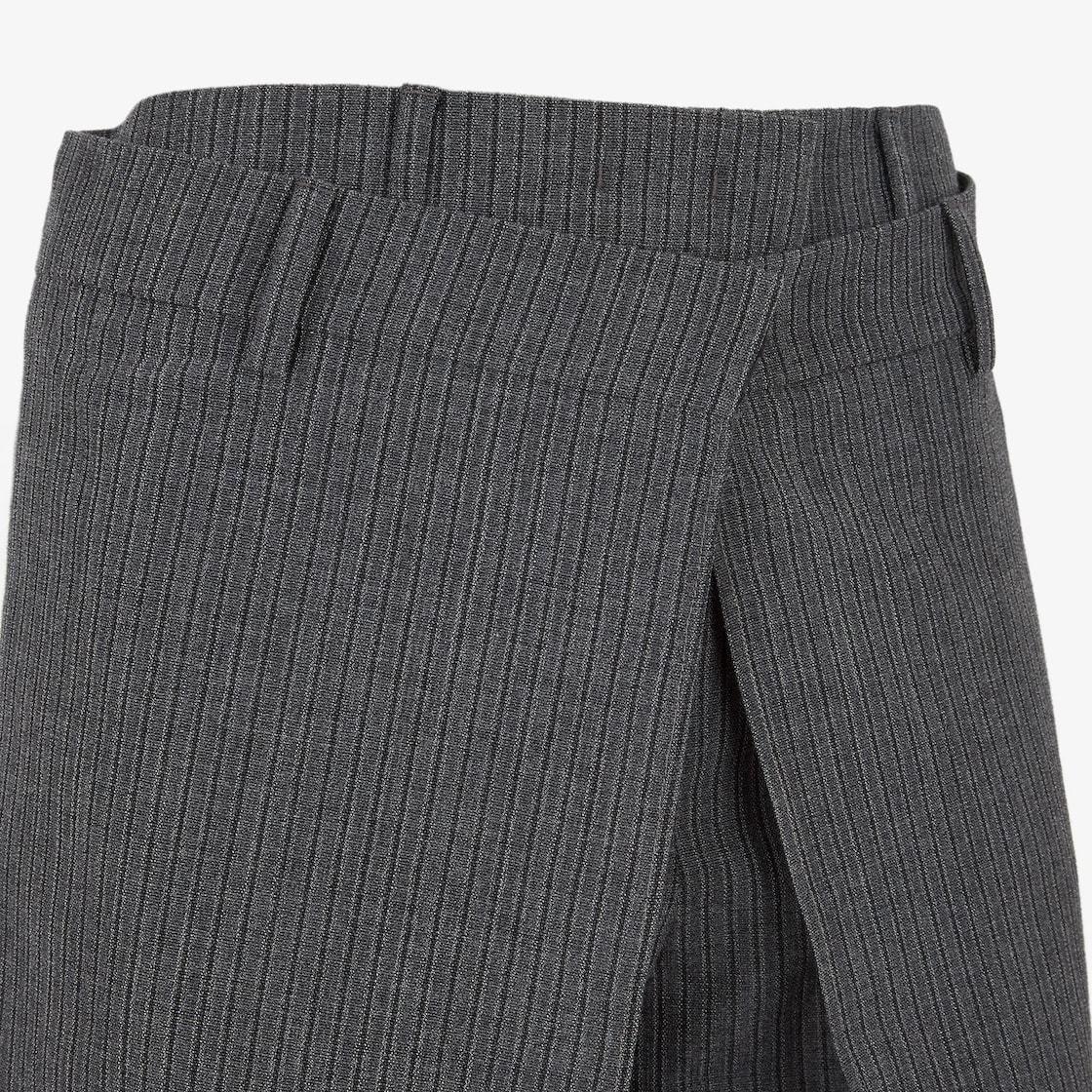 Fendi Fleece Wool Trousers In Gray
