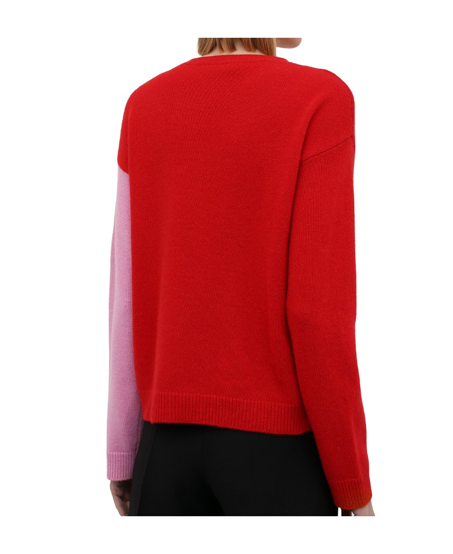 Valentino Color-matching Knitted Pullover In Red