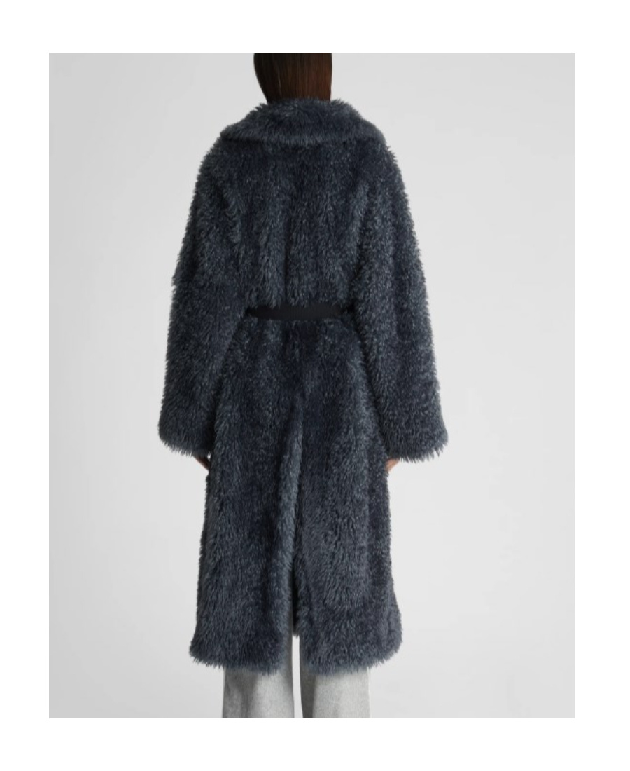 Ermanno Scervino Belted Faux Fur Coat In Black