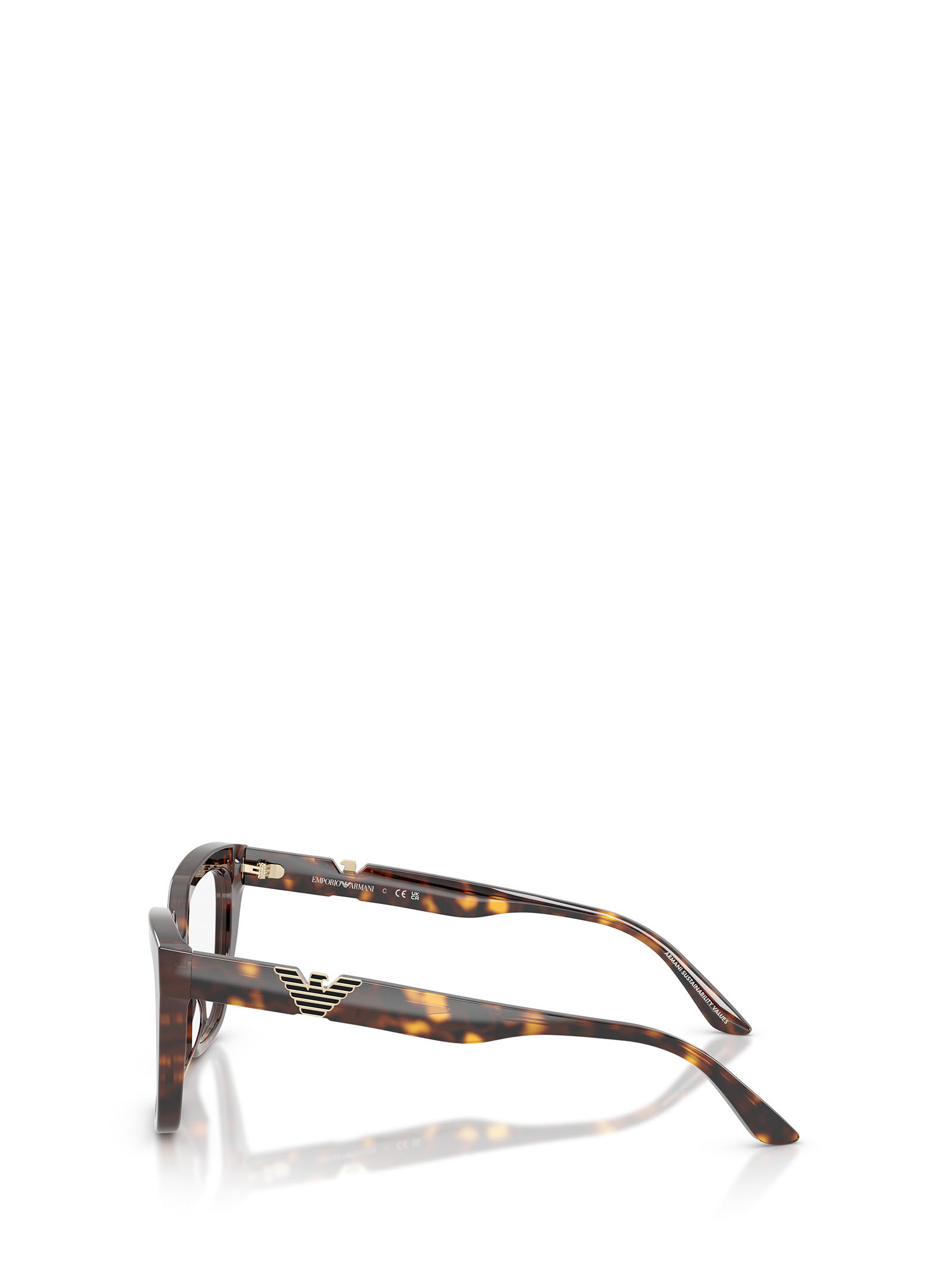 Emporio Armani Cat's Eye Plain Glasses In Brown