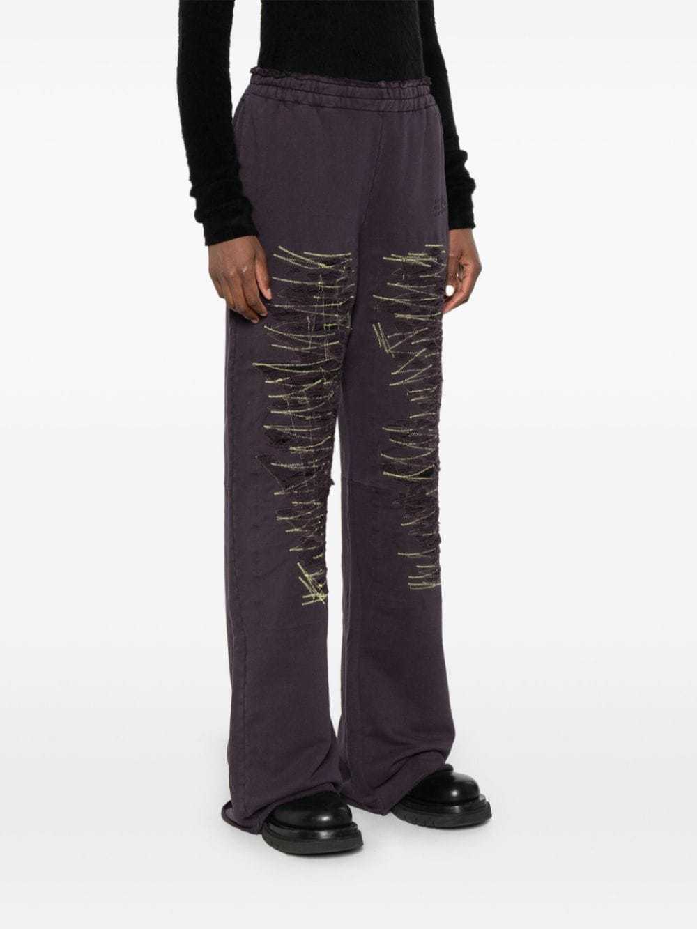 Mm6 Maison Margiela Purple Unbrushed Sweat Lounge Pants In Black